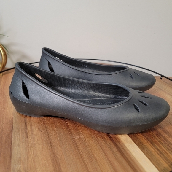 CROCS Kelli Black Ballet Flats Size 7 - Picture 9 of 15